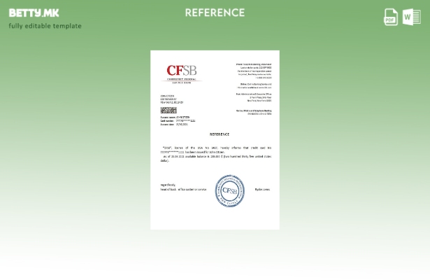 Референтен шаблон за CFSB во модерен стил на САД